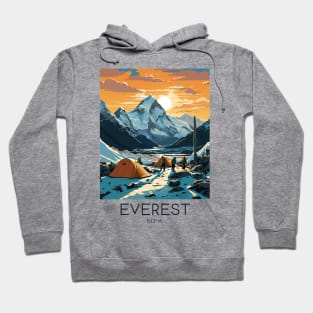 A Pop Art Travel Print of Mount Everest - Nepal Hoodie